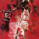 Hakeem Olajuwon's fade-away shot fan art.