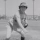 A pitcher from the AAGPBL.