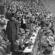Press box at the 1912 World Series. Over 70 years later I would sit behind the temporary press box at Yankee Stadium; it did not look that much different.