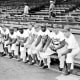 The real lords of Flatbush: Furillo, second from left. The 1956 Brooklyn Dodgers with manager Walter Alston. Five Hall of Famers and the rest should be. Alston remained manager until 1976.