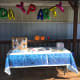 I used this table to hold food, water, and the pirate punch box.