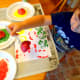 My son creating his own work of art.