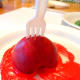 Insert plastic forks into apples for easier stamping.