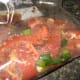 Place sirloin strips in the steak marinade and refrigerate.