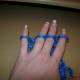 What the back of your hand looks like as you finger knit.