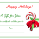 Free blank printable candy cane Christmas holiday gift certificate.
