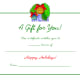 Free blank colorful Christmas ornament holiday gift certificate.