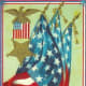 American flag and medal with gold star
