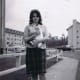 Kathy Schoen with our cat.