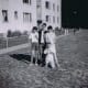 Kathy Picorozzi, Pete Blackburn, Mary Poole,and me in front.Of Mary's Building.