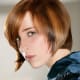 brushed back brown bob hairstyle