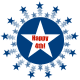 July 4th clipart: blue stars and circle