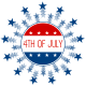 4th of July clipart: blue stars and circle