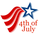 4th of July flying patriotic star