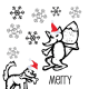 Free Christmas coloring page: fox and dog