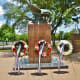 Wreaths at the Harris County War Memorial