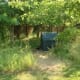 A modern compost bin constructed from plastics