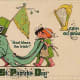 Vintage kids: Children celebrating St. Patrick's Day with a parade "God Bless the Irish!"