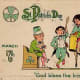 Vintage children: three kids celebrating St. Patrick's Day "God bless the Irish"