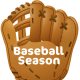 Free baseball clip art: baseball glove with "Baseball Season" text