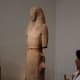 After the Mycenaean collapse around 1000 BCE, there's a long dark age with little surviving art. Then comes this statue, Lady Nikandre, around 560 BCE. She's the first full-sized (or larger) human figure in Greece, the beginning of Archaic style scul