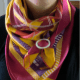 colorful silk scarf with a scarf ring