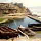 Sutro Bath ruins with Cliff House in background