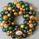 Green Bay Packers Hand Crafted Wreath in Classic Green and Gold Glass Ornaments