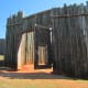 This is the reconstructed entrance to the prison.