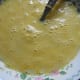 Add one cup of milk to eggs