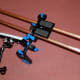 Shoulder Rig with camera plate and articulating arm and support clamp.