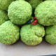 Hot glue holly and berries in gaps of Hedge Apples