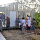 The three doors - front, side and back - are put into place.
