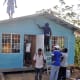 The final touches are given to the home exteriors which have also been painted with two coats.