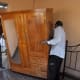 The cupboards and cabinets are moved into the home.