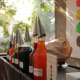 the array of colored syrups