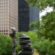 Photo of the sculptures with Tranquility Park as a backdrop.