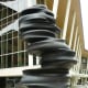 Closeup photo of the more massive sculpture
