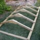Rafter assembly just before it was lifted up to set on top of wall frames