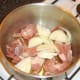 Browning pork and onion
