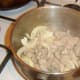 Browned pork and onion