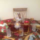 The Kinkade Victorian Crystal nutcracker on table. You can turn off the light and train.