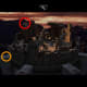 Then the camera swings out. Look for the bag out on that spoke first; you'll be able to reach the way-up-high one when the cutscene ends.