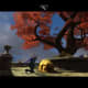 Here's that bag behind the tree. It's visible (barely) when Siris bends down to open the treasure chest.