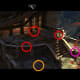 You'll wind up on the balcony. That treasure on the near side of the stairs may be reachable once the cutscene ends, but it's only visible now.