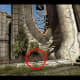 ...one bag on the left curb (which was hidden by the back end of the spear from the front),