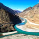 Confluence of Indus and Z anskar river in Himachal, India.