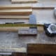 Measure and mark one piece at regular intervals for where the dowel will be fixed to the shelf supports.