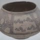 pottery with geometrical design in the harrappan gallery of the National Museum