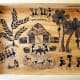 Wall Painting on wooden tray